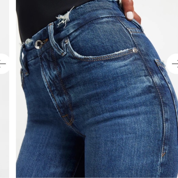 Good American Womens 28 US 6 Straight Leg Split Pocket Distressed Jeans - Picture 3 of 8